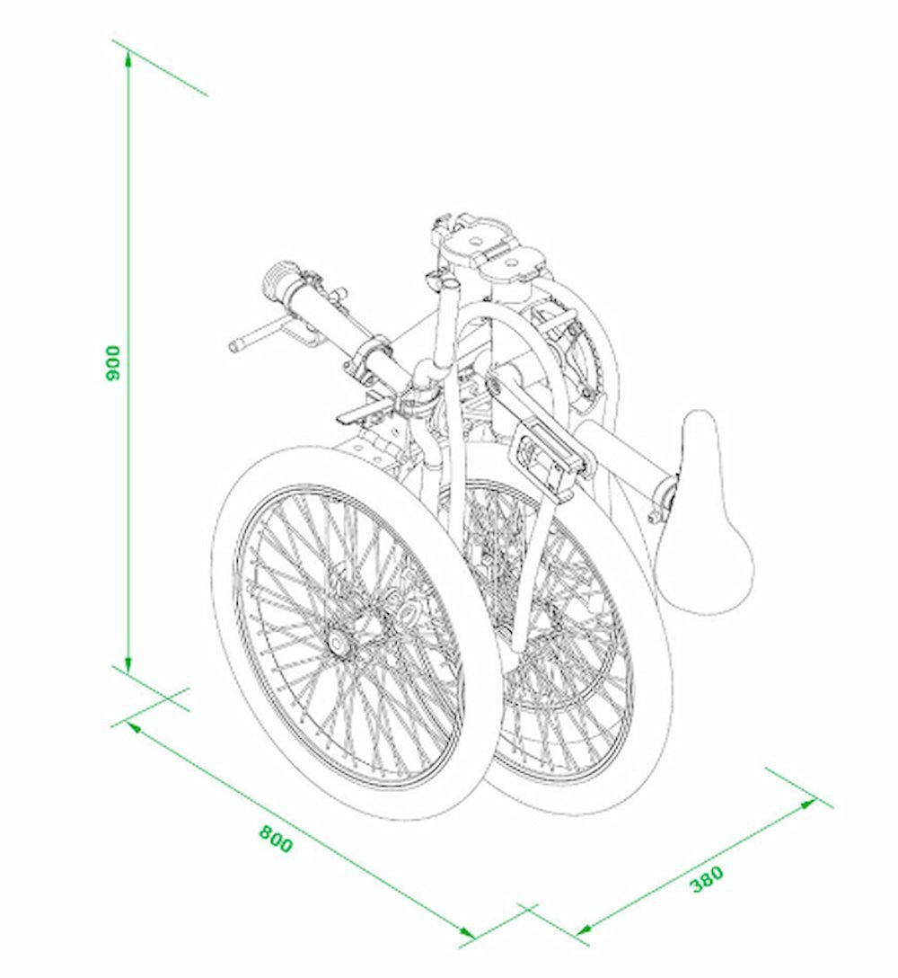 medidas de triciclo plegado